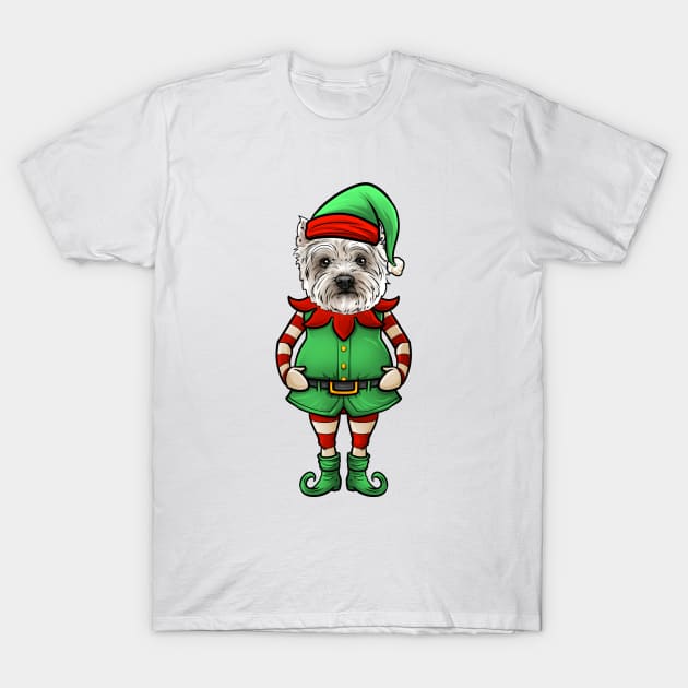 Westie Christmas Elf T-Shirt by whyitsme